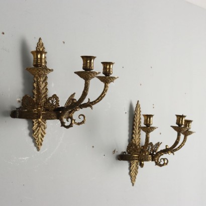 Pair of gilded bronze appliques