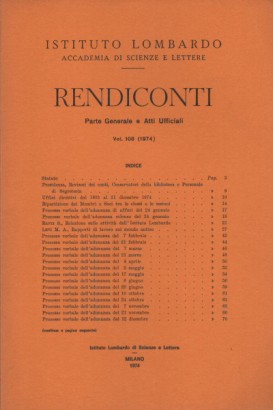 Rendiconti Volume 108 (anno 1974)