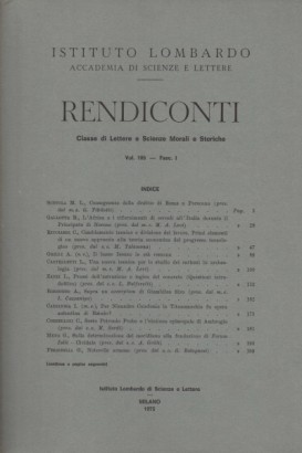 Rendiconti Volume 109 - Fasc. I