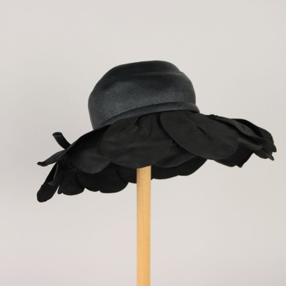 Chapeau à fleurs noires vintage Gallia et Peter