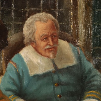Peinture d'intérieur avec personnages, Scène d'intérieur avec personnages