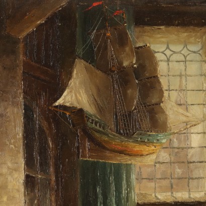 Peinture d'intérieur avec personnages, Scène d'intérieur avec personnages