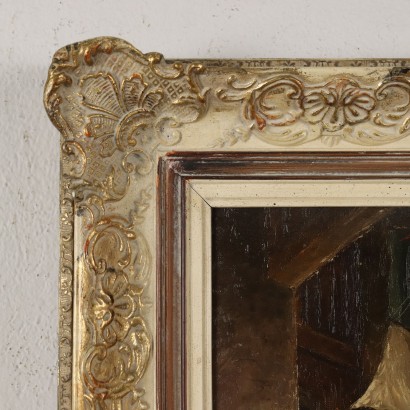 Peinture d'intérieur avec personnages, Scène d'intérieur avec personnages