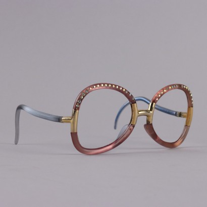 Ted Lapidus Gafas de Plástico Vintage con Purpurina Francia