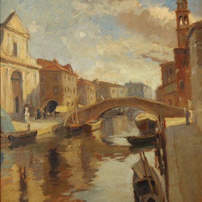 Painting by Emil Lindenfeld,Boats on the Canal,Emil Lindenfeld,Emil Lindenfeld,Emil Lindenfeld,Emil Lindenfeld,Emil Lindenfeld