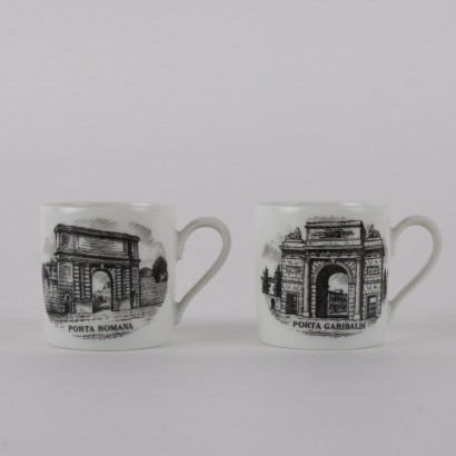 Seis tazas de café Piero Fornasetti,Piero Fornasetti,Piero Fornasetti,Piero Fornasetti,Piero Fornasetti,Piero Fornasetti,Piero Fornasetti