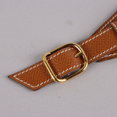 Hebilla de cuero marrón vintage Hermes