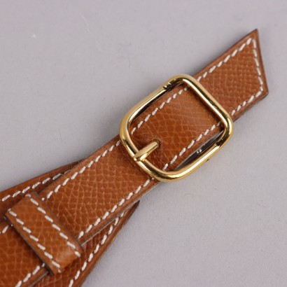 Hebilla de cuero marrón vintage Hermes