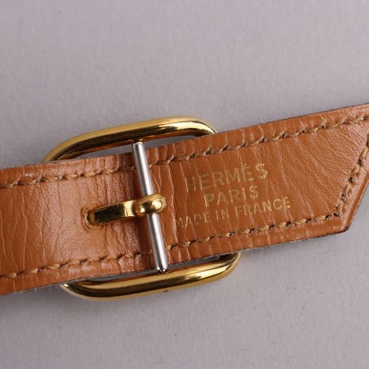 Hebilla de cuero marrón vintage Hermes