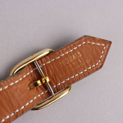 Boucle en cuir blanc vintage Hermes, boucle en cuir blanc vintage Hermes