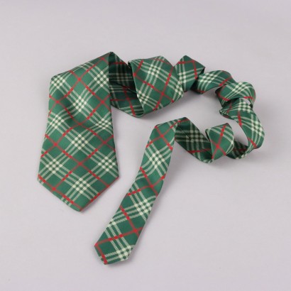 Cravate Burberry Vintage Soie Imprimé Tartan Royaume-Uni