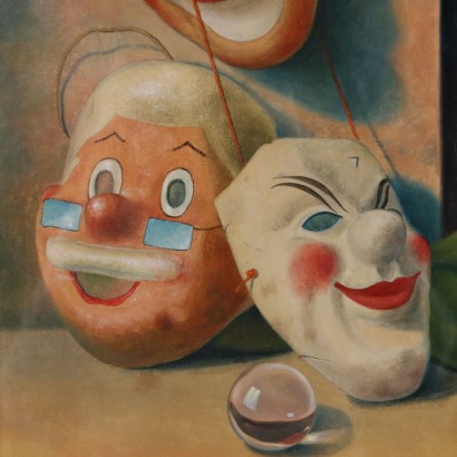 Cuadro de Olmedo Mezzoli, Máscaras alegres, Olmedo Mezzoli, Olmedo Mezzoli, Olmedo Mezzoli, Olmedo Mezzoli, Olmedo Mezzoli