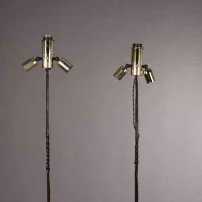 Pair of floor lamps, Pair of wrought iron floor lamps
