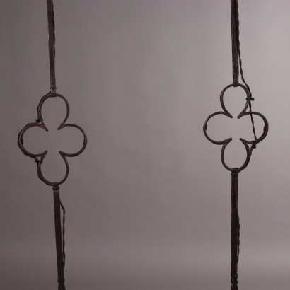 Pair of floor lamps, Pair of wrought iron floor lamps