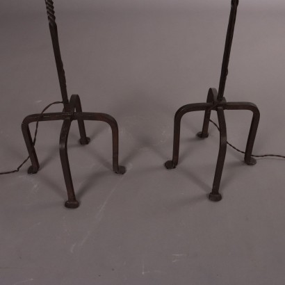 Pair of floor lamps, Pair of wrought iron floor lamps
