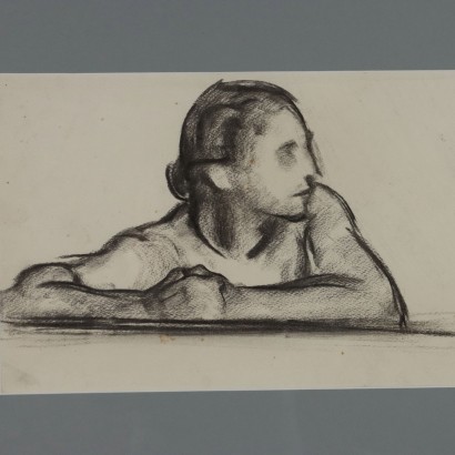 Drawing by Augusto Colombo,Augusto Colombo,Preparatory study of figure,Augusto Colombo ...