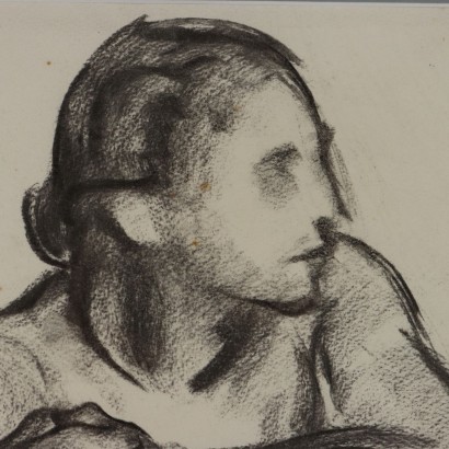 Drawing by Augusto Colombo,Augusto Colombo,Preparatory study of figure,Augusto Colombo ...