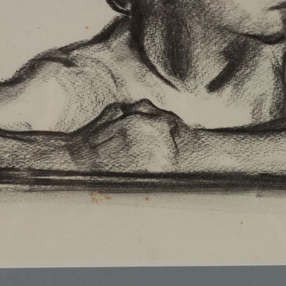 Drawing by Augusto Colombo,Augusto Colombo,Preparatory study of figure,Augusto Colombo ...