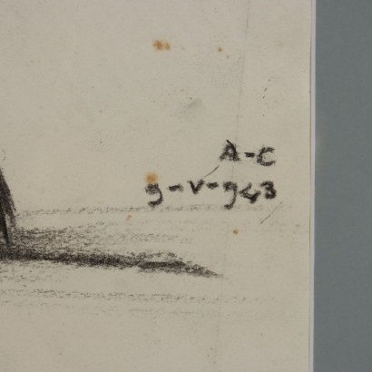 Drawing by Augusto Colombo,Augusto Colombo,Preparatory study of figure,Augusto Colombo ...