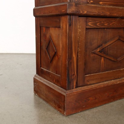 DISPLAY CASE (three doors), Walnut stained fir bookcase