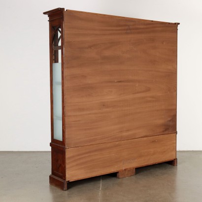 DISPLAY CASE (three doors), Walnut stained fir bookcase