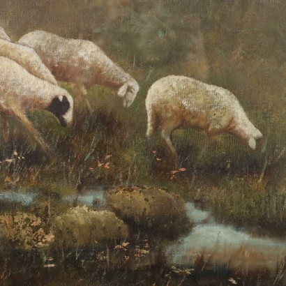 Cuadro con Paisaje con Rebaño, Pasto