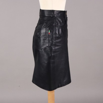 Falda de cuero vintage de Moschino