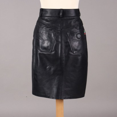 Falda de cuero vintage de Moschino