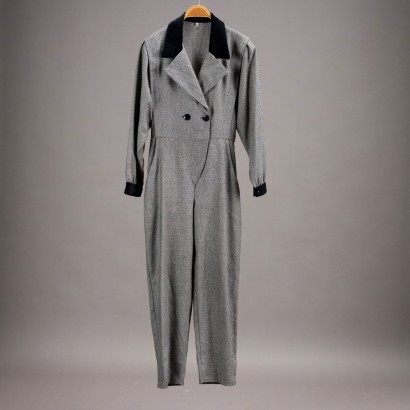 Vintage Jumpsuit Mixed Wool UK Size 12 1980s-1990s