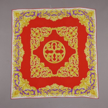 Vintage Versace Scarf Coloured Silk Italy 1980s-1990s