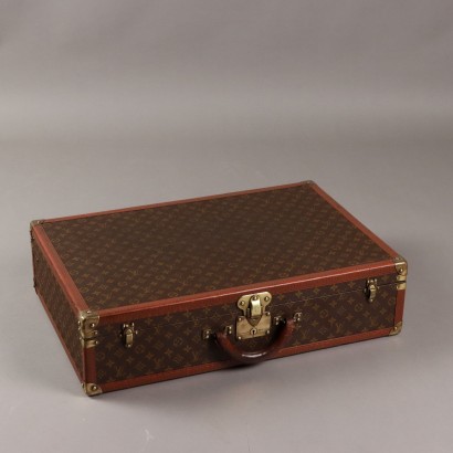 Louis Vuitton Bisten 70 Suitcase Leather Brass France 1970s