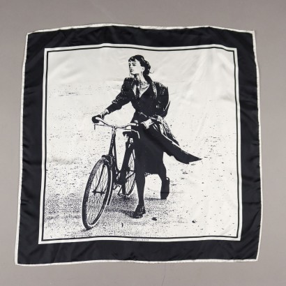 Mariella Burani Scarf Vintage Silk Drawing Italy