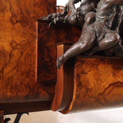 Art Deco Bed,Art Deco Bed in Walnut