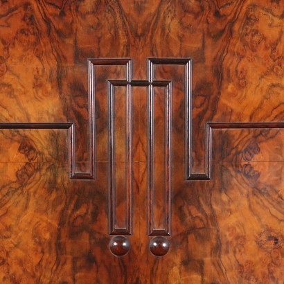 Art Deco Bed,Art Deco Bed in Walnut