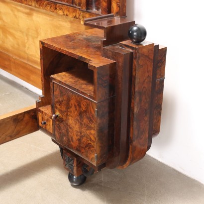 Art Deco Bed,Art Deco Bed in Walnut