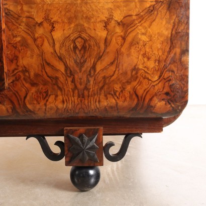 Art Deco Bed,Art Deco Bed in Walnut