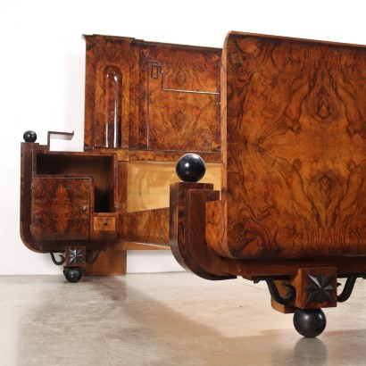 Art Deco Bed,Art Deco Bed in Walnut