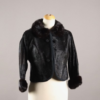 Vintage Jacket Leather UK Size 10 Patchwork Italy 1960s-1970s