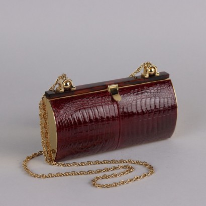 Borsa da Sera Vintage in Pelle Bordeaux