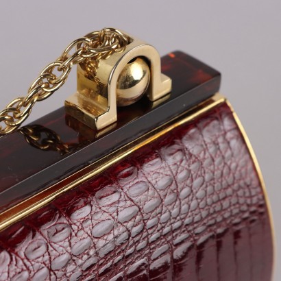 Vintage Evening Bag in Bordeaux Leather