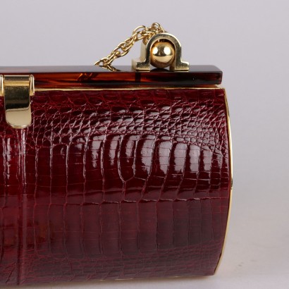 Vintage Evening Bag in Bordeaux Leather