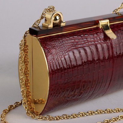 Vintage Evening Bag in Bordeaux Leather