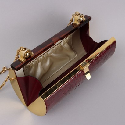 Vintage Evening Bag in Bordeaux Leather