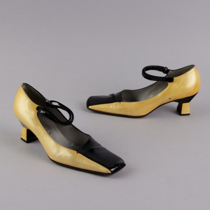 Prada Vintage Shoes Two-Tone Leather UK Size 3,5 Italy