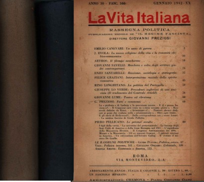 La Vita Italiana 1942. Annata completa 12 fascicoli in due volumi