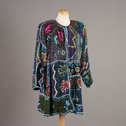 Chaqueta de seda bordada vintage