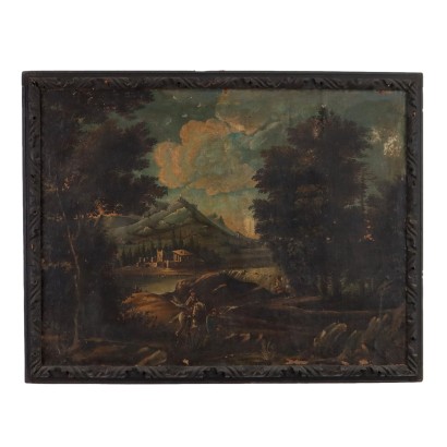 Dipinto Paesaggio con Figure