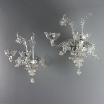 Coppia Appliques Murano