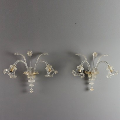 Pair of Venetian Blown Glass Appliques