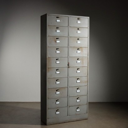Vintage Cabinet Industrial Style Enamelled Metal Italy 1960s-70s